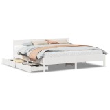 Cumpara ieftin Cadru de pat fara saltea, alb, 180x200 cm, lemn masiv pin