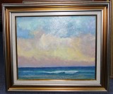 Pictura marina - Orizonturi galbene, Marine, Ulei, Realism