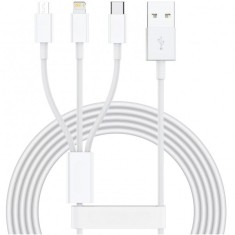 Cablu Incarcare si Date Telefon 120cm 3in1 3 Mufe 3A SX21 foto