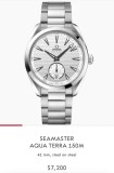 Ceas Omega Seamaster Aqua Terra 150M, Cal. 8916, Small Second, 41mm, Automatic, Co-Axial, Argintiu, Barbatesc, Second Hand