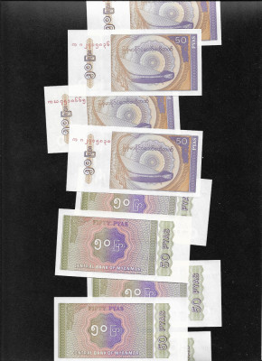 Myanmar 50 pyas 1994 unc pret pe bucata foto