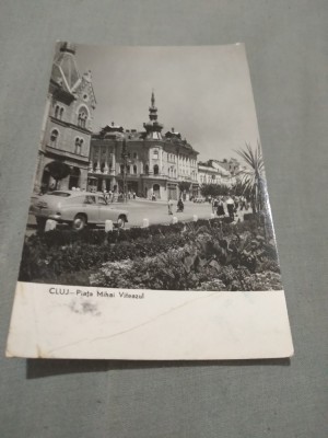 CARTE POSTALA CLUJ-PIATA MIHAI VITEAZUL CIRCULATA foto