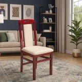 Scaun de living si bucatarie SB Tim, din lemn masiv fag, tapiterie stofa, lacuit, 120 kg, 96x43x40 cm, Mahon