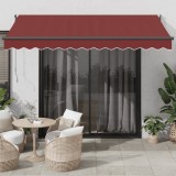 VidaXL Copertina retractabilă automat, vișiniu, 350x250 cm