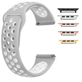 Curea silicon compatibila Apple Watch 10, 46mm, Alb/Gri