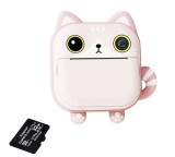 Pachet: Card memorie 32 Gb + Camera foto-video pentru copii, THD Pixels M2, imprimanta termica, obiectiv frontal 18 megapixeli, obiectiv selfie, roz p