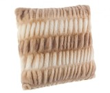 Cumpara ieftin Set 4 perne decorative poliester crem maro Shirring 45x45 cm