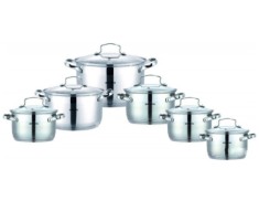 Set oale 12 piese cu capace Bohmann, inductia, Inox foto