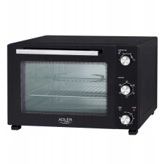 Cuptor electric Adler AD 6028, 60 l, Temperatura 90-230 C, 2000 W, Rotisor, Grill, Cronometru, Negru