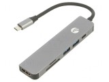 Adaptor USB 3.0 Nichelat 0.15m Negru 5Gbps 60W, VCOM