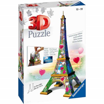 Puzzle 3D Turnul Eiffel Cu Inimioare, 216 Piese foto