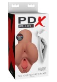 Masturbator sub forma de vagin si de anus Pick Your Pleasure Stroker, Caramel, PDX