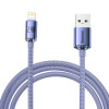 Cablu De Date De &icirc;ncărcare Rapidă Din Seria Baseus Crystal Shine USB Tip A La Lightning 2,4A 2m Violet (CAJY000105)