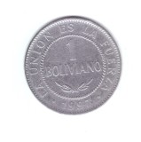Moneda Bolivia 1 boliviano 1997, stare buna, curata