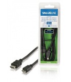 Cablu mini HDMI de mare viteza cu Ethernet HDMI - HDMI mini 1m 4K 3D, Valueline