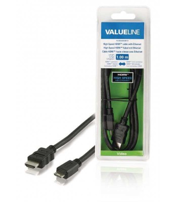 Cablu mini HDMI de mare viteza cu Ethernet HDMI - HDMI mini 1m 4K 3D foto