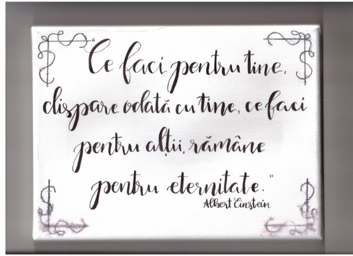 tablou reproducere cu citat motivational de albert einstein