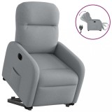 vidaXL Fotoliu electric rabatabil cu ridicare, gri deschis, textil 3302992