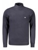 Pulover cu guler inalt barbati, cu mini logo brodat, Regular fit, bleumarin, XL, 2XL, 3XL