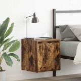 Gossi noptiere montate pe perete 2 buc stejar afumat 38x34x40 cm