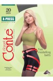 Ciorap Modelator cu Efect de Push-Up X-press 20 Den - Mocca, 4-L Standard, Conte Elegant