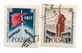 Polonia - A 40-a aniversare a Revolutiei din Octombrie din Rusia, 1957 - serie obliterata