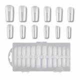 Cumpara ieftin Set 240 tipsuri pentru unghii, forma patrata, 12 dimensiuni diferite, mat, transparent, durabil, cutie depozitare inclusa