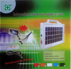 Incarcator solar universal cu 10 mufe telefon si bec inclus LCPS1202 foto