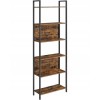 Raft depozitare, Artool, pal, otel, 6 polite, maro rustic si negru, max 23 kg, 60x24x186 cm, Leobert
