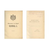 Maior C. Negreanu, Maiestatea Sa Regele Carol I, vol. I, 1898, cu dedicație