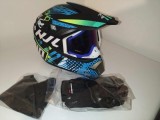 Cumpara ieftin Set Moto Enduro: Casca Full Face, Ochelari, Manusi, Cagula - Marime XL (61-62 cm) - ABS, Ventilata