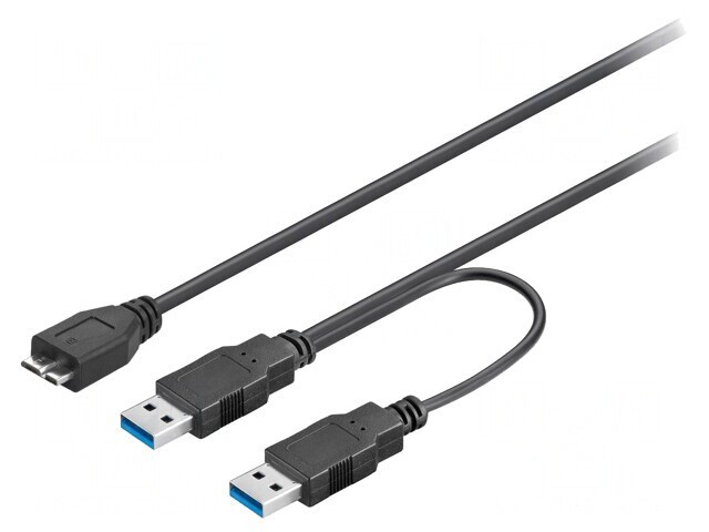 Cablu USB 3.0 A la Micro B 0,3m Negru