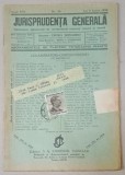 JURISPRUDENTA GENERALA , PUBLICATIUNE SAPTAMANALA DE JURISPRUDENTA REZUMATA ROMANA SI STREINA , NR.20 , 1938