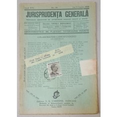 JURISPRUDENTA GENERALA , PUBLICATIUNE SAPTAMANALA DE JURISPRUDENTA REZUMATA ROMANA SI STREINA , NR.20 , 1938