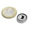Magnet neodim oala &Oslash;16 mm, cu gaura ingropata, putere 6,9 kg