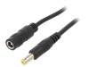 Cablu DC 5,5/2,1 mm Negru 2x0,5mm2 Mufă și Soclu Drept