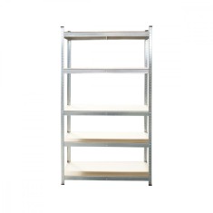 Raft metalic cu 5 polite MDF, 180x100x40cm, 250kg/polita, montaj fara suruburi, galvanizat foto
