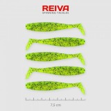 Shad Reiva Flat Minnow Verde Sclipici 7.5cm 5buc/plic