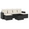 Set canapele de gradina cu perne, 7 piese, negru, poliratan