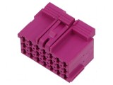 Conector automotive mufă mamă JPT 21 purpurie pe cablu, TE Connectivity