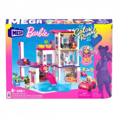 Set de joaca cu mini papusi surpriza, Mega Bloks, Barbie Color Reveal, Dreamhouse, HHM01