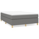 Cumpara ieftin Cadru de pat cu arcuri, gri inchis, 140x200 cm, textil