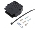 Conector D-Sub 25pin Unghi 90&deg; Negru cu Șuruburi
