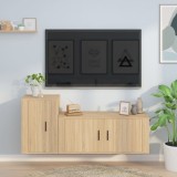 Cumpara ieftin Set dulap TV, 2 piese, stejar sonoma, lemn prelucrat