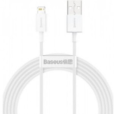 Cablu alimentare si date Baseus Superior, Fast Charging Data Cable pt. smartphone, USB la Lightning Iphone 2.4A, 2m, alb