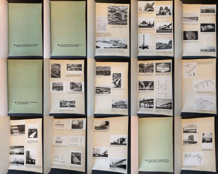 CONSTRUCTII INDUSTRIALE 165 de fotografii colate 1967 Raportul Delegatiei Romane in Germania si Suedia. Tiraj mic &ndash; cateva exemplare, de UZ INTERN
