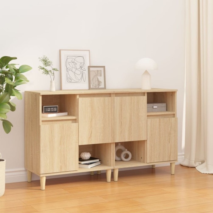vidaXL Servante, 2 buc, stejar sonoma, 60x35x70 cm, lemn prelucrat