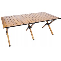 Masa pentru camping cu sistem de pliere rapida, cadru metalic otel, 118x60x45cm, maro Household NewTrend