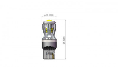 Bec o faza T20 7440 W21W 14SMD 2835 12V CANBUS nonpolar 280 lumen/ Lumina alba Cod: SPTA3-7440-W Automotive TrustedCars foto