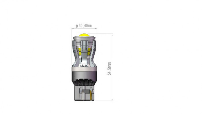 Bec o faza T20 7440 W21W 14SMD 2835 12V CANBUS nonpolar 280 lumen/ Lumina alba Cod: SPTA3-7440-W Automotive TrustedCars